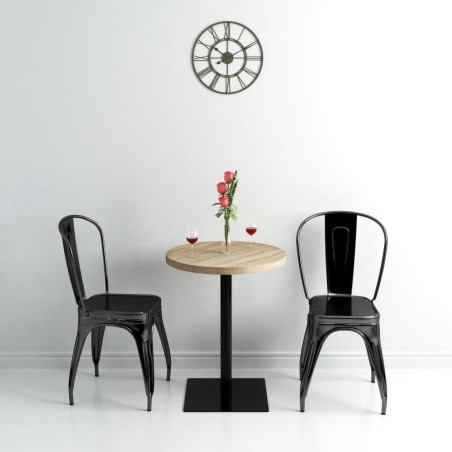 Table de bistro MDF et acier Rond 60 x 75 cm Couleur de chêne  517973517973