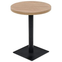 Table de bistro MDF et acier Rond 60 x 75 cm Couleur de chêne  517973517973