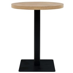 Table de bistro MDF et acier Rond 60 x 75 cm Couleur de chêne  517973517973