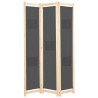 Cloison de séparation 3 panneaux Gris 120x170x4 cm Tissu 517975517975