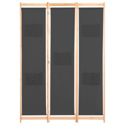 Cloison de séparation 3 panneaux Gris 120x170x4 cm Tissu 517975517975