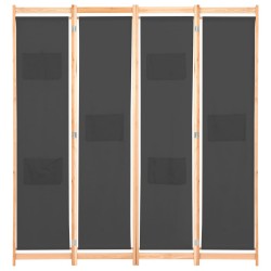Cloison de séparation 4 panneaux Gris 160x170x4 cm Tissu 517976517976