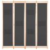 Cloison de séparation 4 panneaux Gris 160x170x4 cm Tissu 517976517976