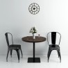 Table de bistro MDF et acier Rond 80 x 75 cm Frêne foncé  517978517978