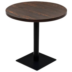 Table de bistro MDF et acier Rond 80 x 75 cm Frêne foncé  517978517978