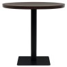 Table de bistro MDF et acier Rond 80 x 75 cm Frêne foncé  517978517978