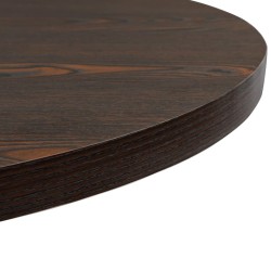 Table de bistro MDF et acier Rond 80 x 75 cm Frêne foncé  517978517978