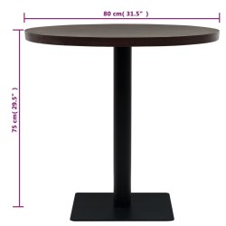 Table de bistro MDF et acier Rond 80 x 75 cm Frêne foncé  517978517978