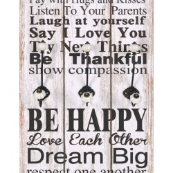 Porte-manteau mural avec 6 crochets 120 x 40 cm FAMILY RULES  517984517984