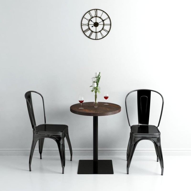 Table de bistro MDF et acier Rond 60 x 75 cm Frêne foncé  517985517985