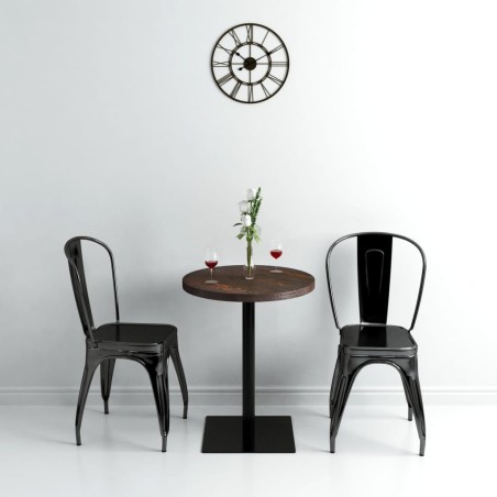 Table de bistro MDF et acier Rond 60 x 75 cm Frêne foncé  517985517985