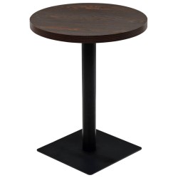 Table de bistro MDF et acier Rond 60 x 75 cm Frêne foncé  517985517985