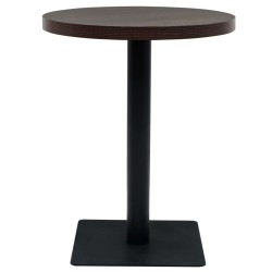 Table de bistro MDF et acier Rond 60 x 75 cm Frêne foncé  517985517985
