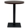Table de bistro MDF et acier Rond 60 x 75 cm Frêne foncé  517985517985