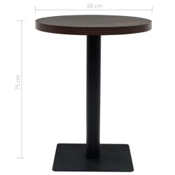 Table de bistro MDF et acier Rond 60 x 75 cm Frêne foncé  517985517985