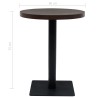 Table de bistro MDF et acier Rond 60 x 75 cm Frêne foncé  517985517985
