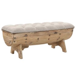 Banc de rangement Bois massif et tissu 103 x 51 x 44 cm 517988517988