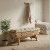Banc de rangement Bois massif et tissu 103 x 51 x 44 cm 517988517988