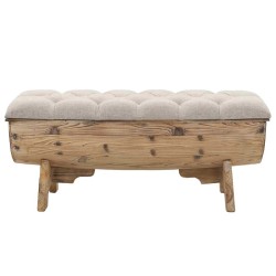 Banc de rangement Bois massif et tissu 103 x 51 x 44 cm 517988517988