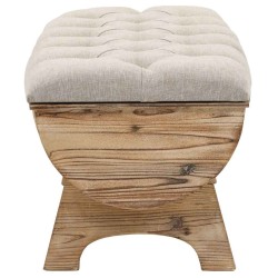 Banc de rangement Bois massif et tissu 103 x 51 x 44 cm 517988517988