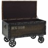 Banc de rangement Bois massif et similicuir 80,5x41x50 cm   517989517989