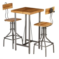 Ensemble de bar 3 pcs Teck recyclé massif 517991517991