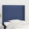  Tête de lit avec oreilles Bleu 93x16x118/128 cm Tissu 