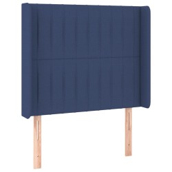  Tête de lit avec oreilles Bleu 93x16x118/128 cm Tissu 