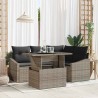 Ensemble de canapé de jardin avec coussin 5 pcs Gris polyrotin 518025518025