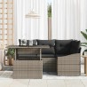 Ensemble de canapé de jardin avec coussin 5 pcs Gris polyrotin 518025518025
