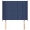  Tête de lit avec oreilles Bleu 93x16x118/128 cm Tissu 