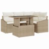 Ensemble de canapé de jardin 5 pcs Beige et crème polyrotin 518026518026