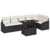 Ensemble de canapé de jardin avec coussin 7 pcs Noir et crème 518029518029