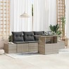 Ensemble de Canapés avec coussin 5 pcs Gris clair polyrotin 518034518034