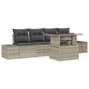 Ensemble de Canapés avec coussin 5 pcs Gris clair polyrotin 518034518034