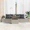 Ensemble de Canapés avec coussin 5 pcs Gris clair polyrotin 518034518034