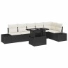 Ensemble de canapé de jardin avec coussin 7 pcs Noir et crème 518035518035