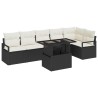 Ensemble de canapé de jardin avec coussin 7 pcs Noir Poly rotin 518036518036