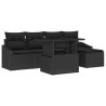 Ensemble de canapé de jardin avec coussin 6 pcs Noir 518038518038