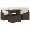 Ensemble de canapé de jardin 5 pcs Marron et Crème polyrotin 518040518040