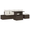 Ensemble de canapé de jardin 6 pcs Marron et Crème polyrotin 518042518042