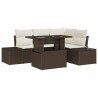 Ensemble de canapé de jardin 5 pcs Marron et Crème polyrotin 518044518044