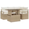 Ensemble de canapé de jardin 5 pcs beige et crème polyrotin 518046518046