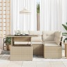 Ensemble de canapé de jardin 5 pcs beige et crème polyrotin 518046518046