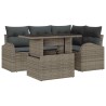 Ensemble de canapé de jardin avec coussin 5 pcs Gris Poly rotin 518047518047