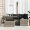 Ensemble de canapé de jardin avec coussin 5 pcs Gris Poly rotin 518047518047