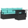 Ensemble de canapé de jardin avec stockage 5 pcs Noir polyrotin 518049518049