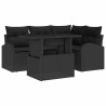 Ensemble de canapé de jardin avec coussin 5 pcs Noir Poly rotin 518050518050