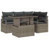 Ensemble de canapé de jardin avec coussin 5 pcs Gris polyrotin 518051518051