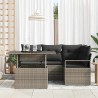 Ensemble de canapé de jardin avec coussin 5 pcs Gris polyrotin 518051518051